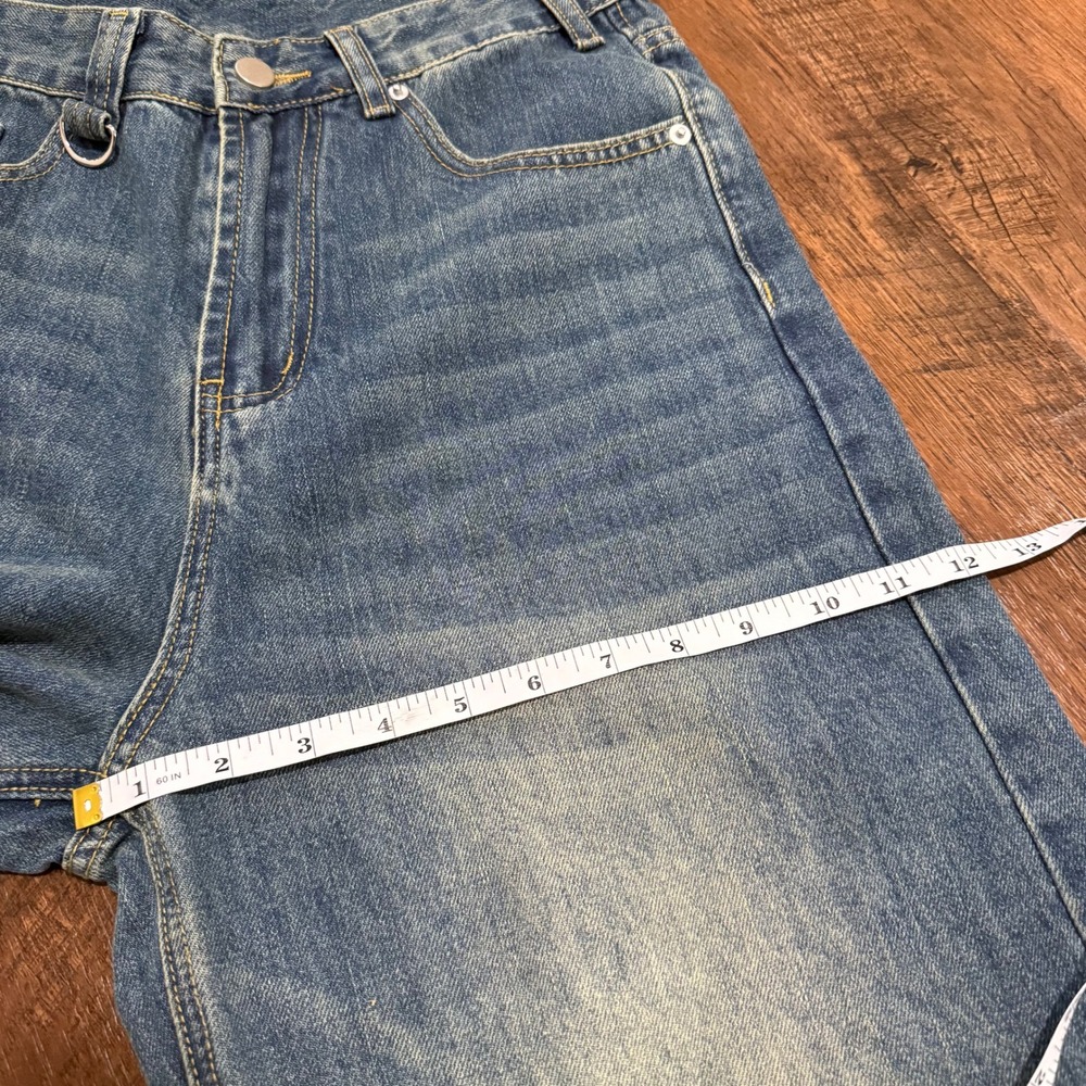 Mens Wide Leg Baggy Jeans Medium Wash Denim Streetwear Relaxed Fit 29x30 - Picture 7 of 8